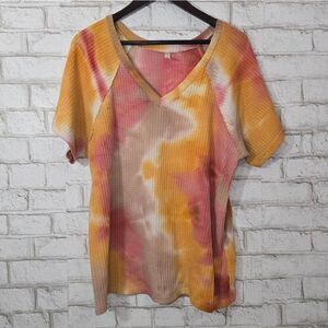 magic fit cute short sleeve tye-dye top
